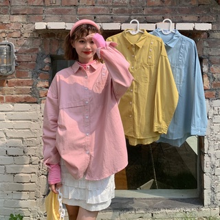 Suxi เสื้อเชิ้ตแขนยาวสไตล์เกาหลีสําหรับผู้หญิง