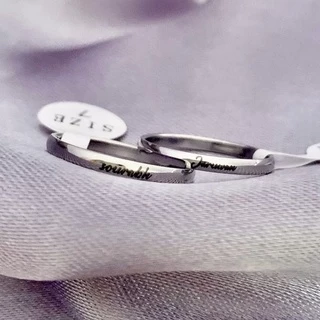 แหวนสลักชื่อ💫 2ขนาด (2mm/8mm) เลือกฟ้อนได้ ราคาเดียวไม่มีบวกเพิ่ม Carved.on.jew