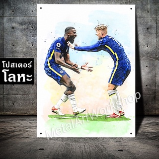 โปสเตอร์โลหะ อันโตนิโอ รูดิเกอร์ เชลซี Antonio Rüdiger Chelsea ภาพวาด สกรีนป้ายเหล็ก รูปภาพ นักฟุตบอล ตกแต่ง ติดผนัง