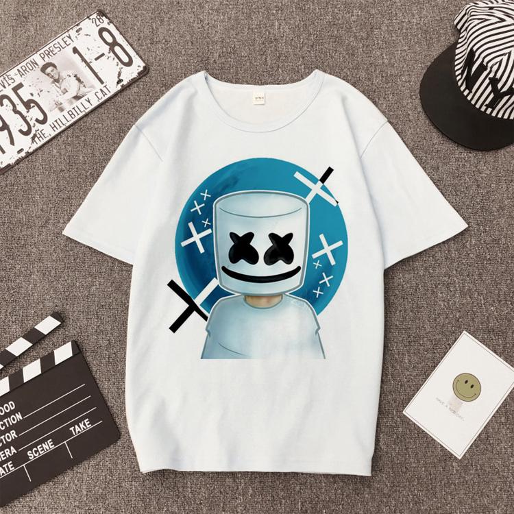 💙DRG💙แขนสั้น t-shirt man เสื้อยืด เสื้อยืดลาย T-shirt ขายด่วน แฟชั่น marshmello  นราคาส่ง หลวม