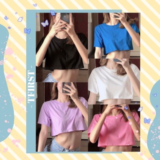 TFIRST 🌻 เสื้อครอปผ้า Cotton 100% 🤍✨[5สี]