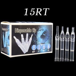 15RT Tattoo Plastic Tip ปลายกระบอกเข็มสักพลาสติกใช้แล้วทิ้ง (1 กล่อง / 50 ชิ้น) Disposable Tattoo Tips