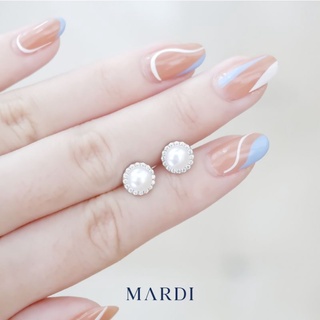 Mardi Jewelry ต่างหูเงินแท้ 925 ต่างหูมุก Majestic Pearl Earrings