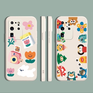 เคสโทรศัพท์มือถือซิลิโคนลายดอกไม้สัตว์สําหรับ Samsung Galaxy S21 Ultra S20 Fe S10 Plus