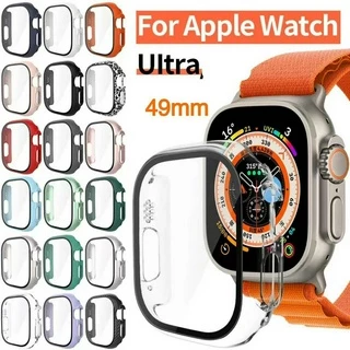 เคสสําหรับแอปเปิ้ลวอทช์ Ultra 49mm เคสกันกระแทก กันรอยขีดข่วน พร้อมฟิล์มกระจกนิรภัย สําหรับ Watch Ultra Case 49 มม