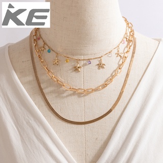 Popular jewelry marine elements starfish color diamond simple chain tassel multi-womens neckl