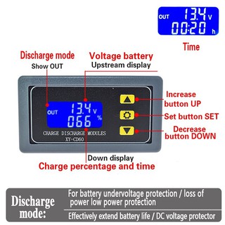 Battery Charger Controller DC-6-60V Digital LCD XY-CD60  โมดูลชาร์จแบตเตอรี่ ใช้ในระบบ Solar System ได้   iTeams DIY