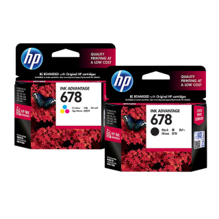 ตลับหมึกปริ้นเตอร์ HP 678 Original Ink Advantage Cartridge (หมึก 3 สี Tri-color/ หมึกสีดำ Black) ตลับหมึก HP แท้