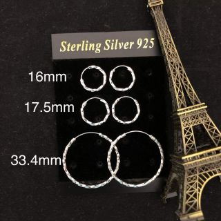 ตุ้มหูห่วงเป็นวงวง Spiral Hoop earring 92.5% Silver