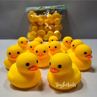 🐥12ตัว เป็ดเหลืองยางเล็ก ลอยน้ำ มีเสียงบีบ🐤 เป็ดลอยน้ำ Rubber duck with beep sound