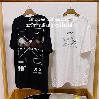 T-shirt  เสื้อยืดแขนสั้น Off Wh.. kaws นอนS-5XL