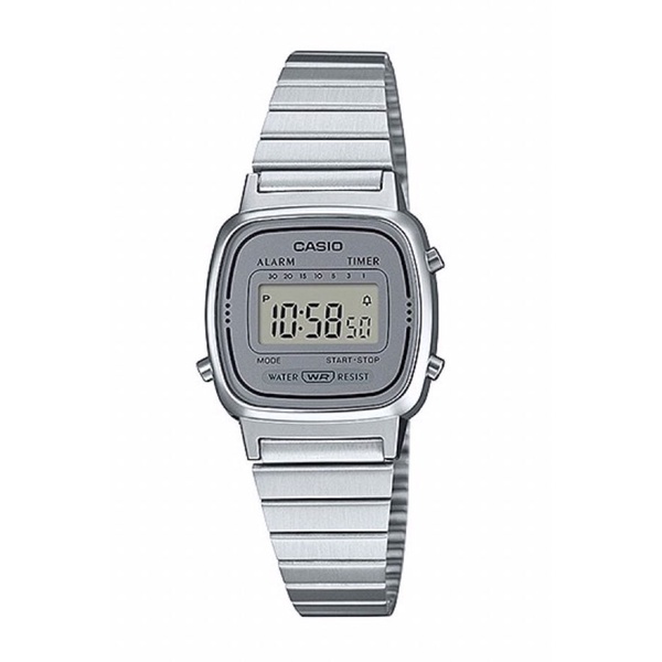 Casio Standard นาฬิกาข้อมือผู้หญิง สายสแตนเลส รุ่น LA670,LA670WA,LA670WA-7 - สีเงิน