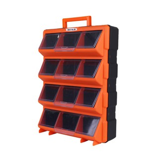 Tool box HARDWARE STORAGE 12-BIN ORGANIZER MATALL G-1504 ORANGE Tool box Hardware hand tools กล่องเครื่องมือช่าง กล่องใส