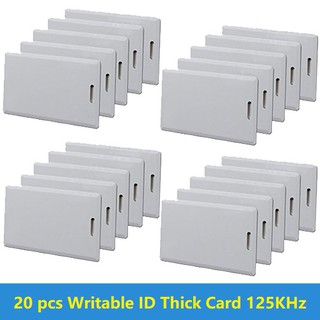 20 pcs Thick Card 125khz writable rewrite T5577 RFID Keycard 1.8mm for rfid writer