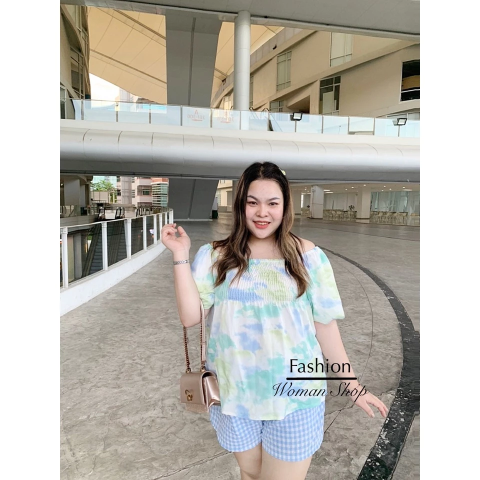 BB14 เสื้อสาวอวบ เสื้อผ้าแฟชั่นผู้หญิง แขนสั้นแขนบอลลูน แขนพอง สม็อครอบตัว ลายทาง เสื้อผ้าสาวอวบอ้วน ไซส์ใหญ่ ใส่สบาย thumbnail 5