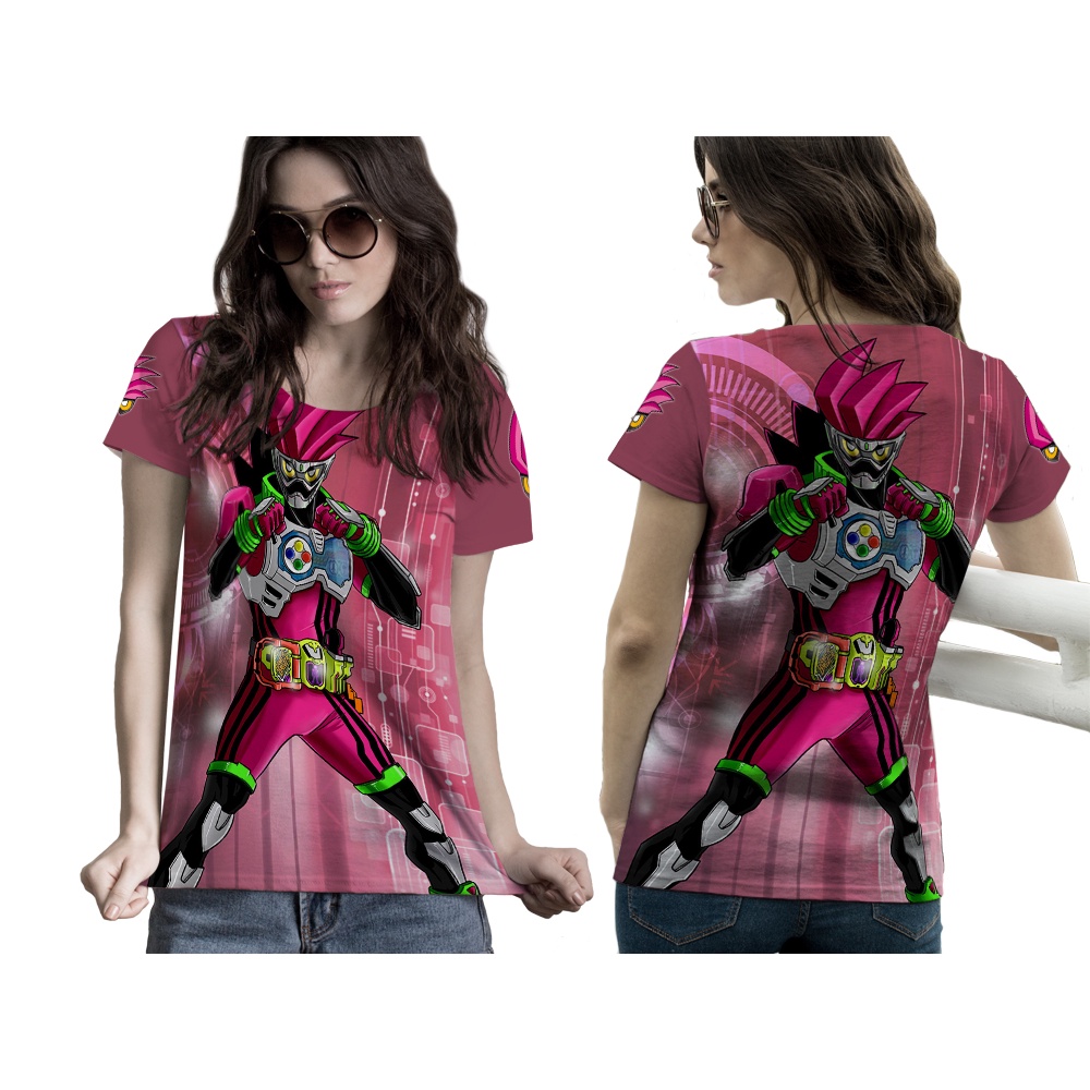 TiniShop - ล่าสุด KAMEN RIDER EX AID เสื้อยืดผู้หญิง / KAMEN RIDER 3D เสื้อยืดพิมพ์ลายเต็ม