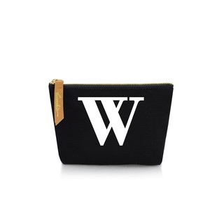 กระเป๋าผ้าลายอักษร ALPHABET  Pouch Coin Bag BLACK  W