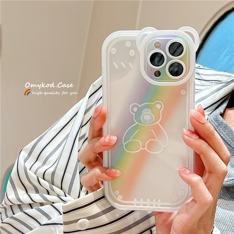 Ready Stock เคส Compatible For iPhone 14 13 12 11 Pro Max SE 2020 X Xr Xs Max 8 7 6s 6 Plus Phone Case Rainbow Transparent Shell Silicon Soft TPU Fashion Casing Protection Anti-fall Back Cover