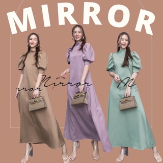 🔖ป้าย Mirrorsister 01201.1 เดรสยาว ดีไซน์น่ารัก คอกลม ใส่ง่าย