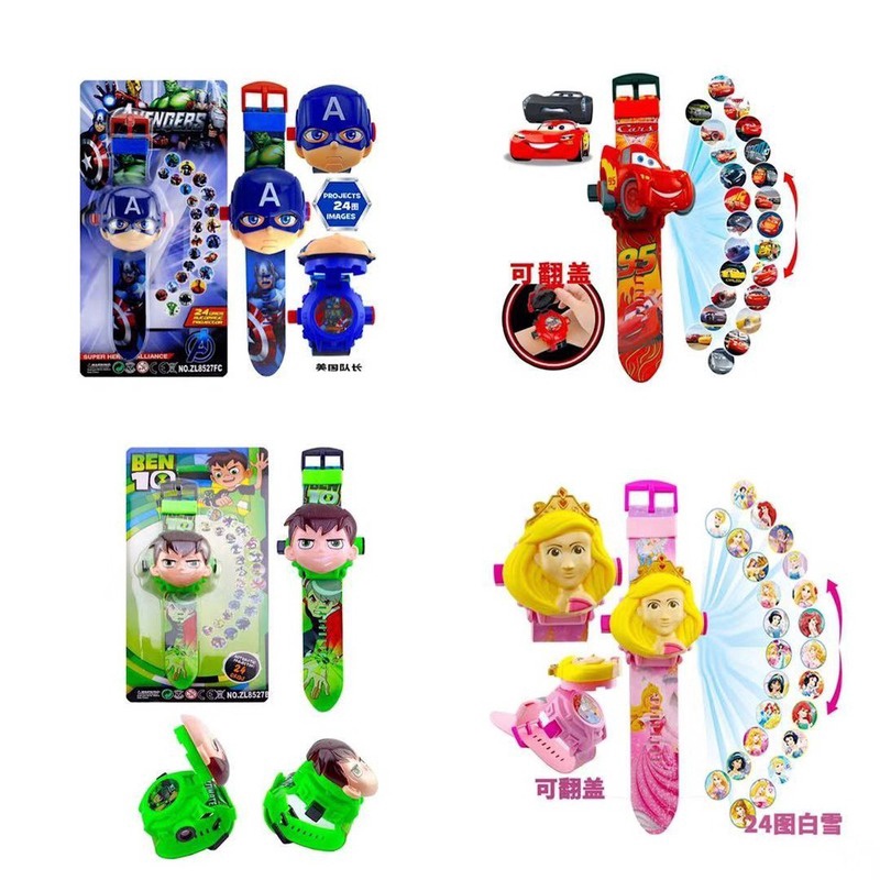 นาฬิกาข้อมือ ลายการ์ตูนไอรอนแมน สไปเดอร์แมน มายลิตเติ้ลโพนี่ 3D มีไฟ LED ของเล่นสําหรับเด็ก