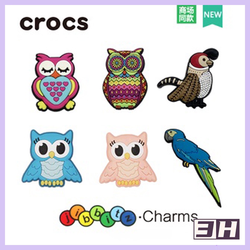 JIBBITZ CROCS ชุดจิบบิต รูปนกฮูก คุณภาพสูง สําหรับรองเท้า jibbitz Microcs jibbitz