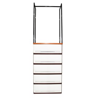 UP ตู้ลิ้นชักพลาสติก (ท๊อปไม้) SUMO-KLOSET-W1 (5 ชั้น)