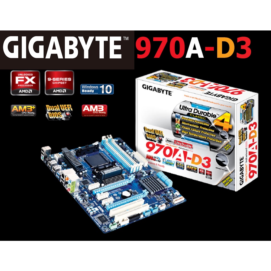 Mainboard AMD GIGABYTE GA-970A-D3 (Socket AM3+) มือสอง พร้อมส่ง แพ็คดีมาก!!! [[[แถมถ่านไบออส]]]