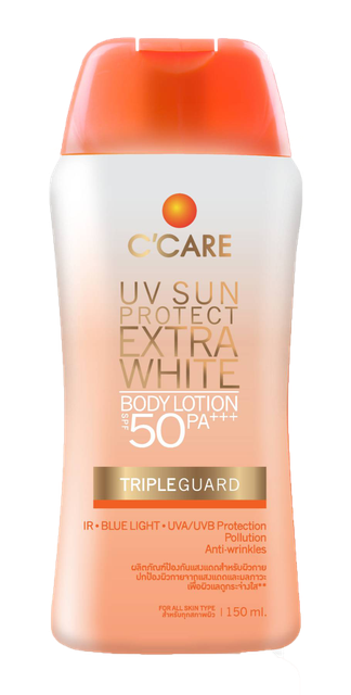 C'CARE ซีแคร์ UV Sun Protect Extra White Body Lotion SPF50 PA+++ (150 ml.)