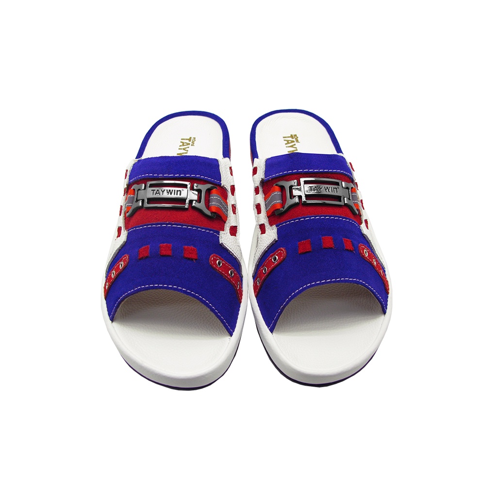 TAYWINแท้ เทวินทร์แท้ รองเท้าแตะ SKF-12 Size39-46 หนังกลับสีน้ำเงินสด-หนังสีส้ม-หนังปั่นนิ่มขาว