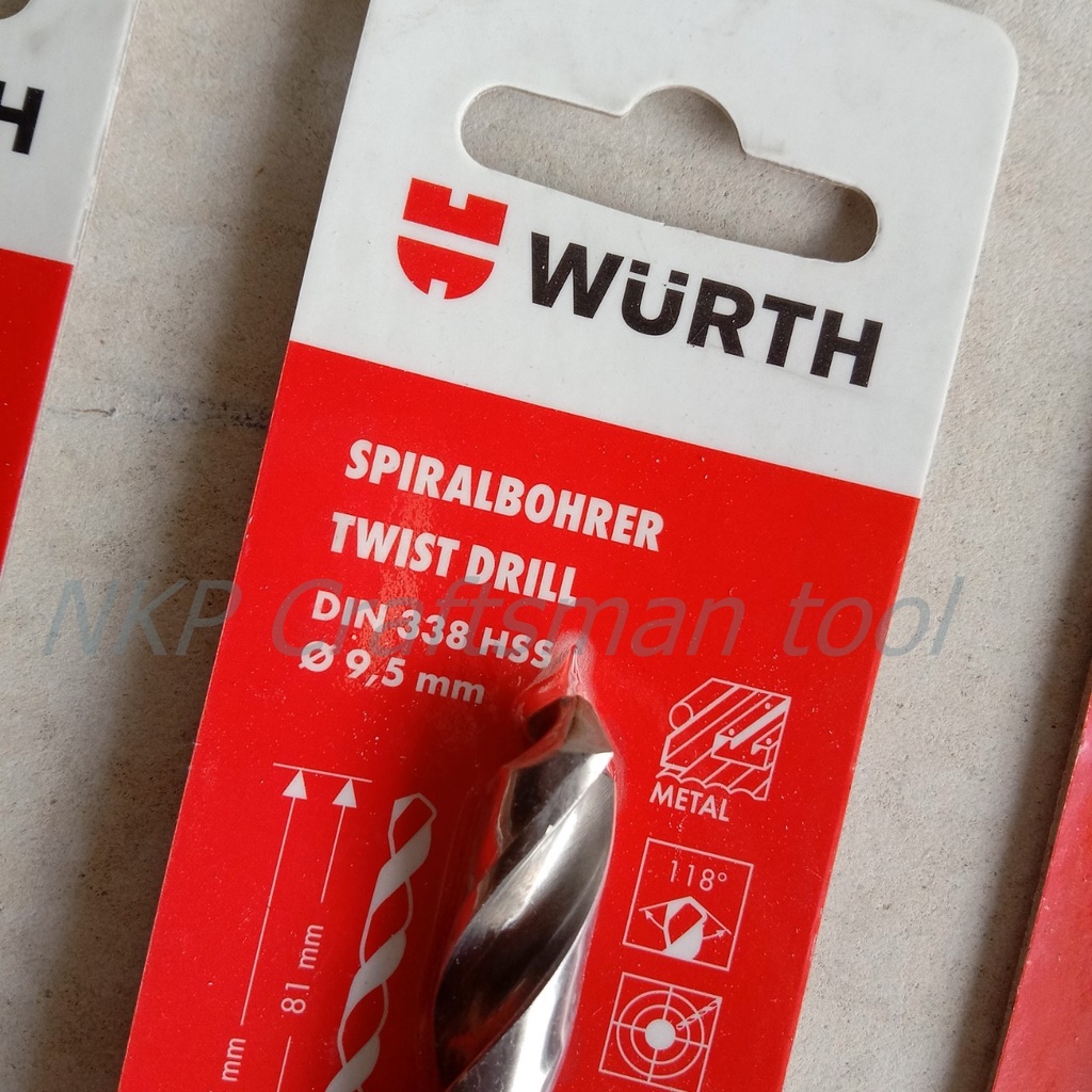 ดอกสว่านเจาะเหล็ก WURTH SPIRALBOHRER TWIST DRILL DIN338 HSS ขนาด 4MM-10MM ของแท้ - รูปที่ 4