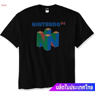 เสื้อยืดลำลอง Nintendo Mens N64 Logo T-Shirt Short sleeve T-shirts