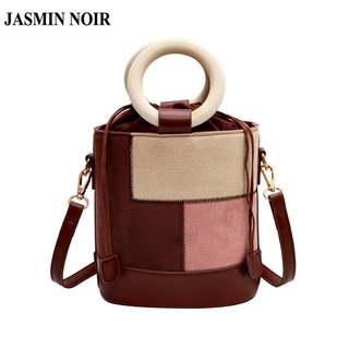 Jasmin NOIR กระเป๋าถือ กระเป๋าสะพายไหล่ หนังนิ่ม ทรงกระบอก สีตัดกัน สําหรับสตรี