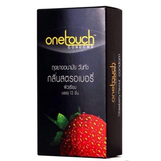 Onetouch Strawberry กล่องใหญ่ 12 ชิ้น ถุงยางอนามัย กลิ่นสตอเบอรี่ condom