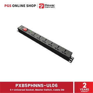 PowerConnex ปลั๊กไฟ รุ่น PXB5PHNNS-UL06 เต้าเสียบ Universal จำนวน 6 ช่อง, Master Switch &amp; Overload Protection