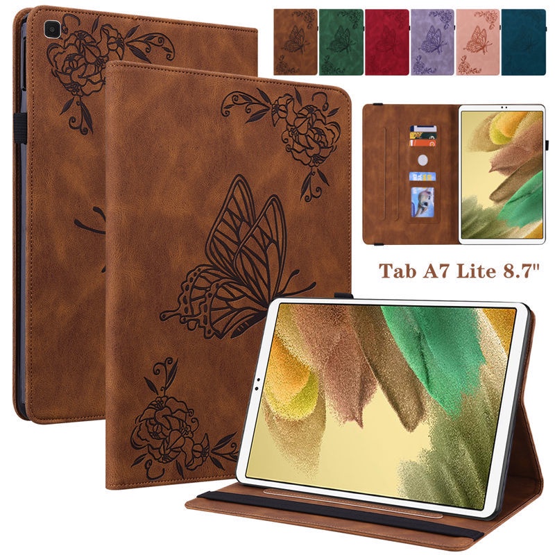 Samsung Galaxy Tab A7 Lite 8.7"กรณี SM-T220 SM-T225 เคสแท็บเล็ตแฟชั่นหนังปกฝาขาตั้งป้องกันกรณี