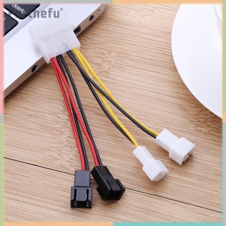 Molex 4 Pin 1 ชิ้นกับพัดลม 3 พินเชื่อมต่ออะแดปเตอร์สายไฟ 12v * 2 / 5v * 2