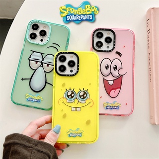 【SpongeBob】CASETiFY เคส iPhone 13 pro iPhone 7 8 Plus X XR XS Max 12 11 pro Max SE 2020 Ins คู่ นิ่ม TPU ซิลิโคน กันกระแทก เคสใส