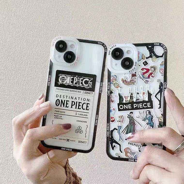 HL| เคส สำหรับ iPhone 6 6s 7 8 Plus X Xr 11 12 13 14 Pro Xs Max นุ่มการ์ตูนใสเคสโทรศัพท์ One Piece
