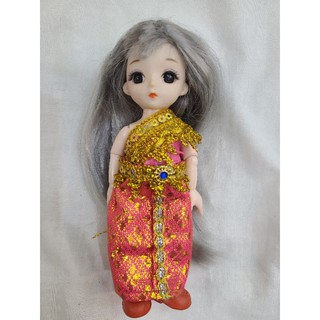 ชุดตุ๊กตาไทย ชุดตุ๊กตาบาโบลี่ ชุดบาโบลี่ ชุดไทย สใบ thai dress doll clothes barboliy