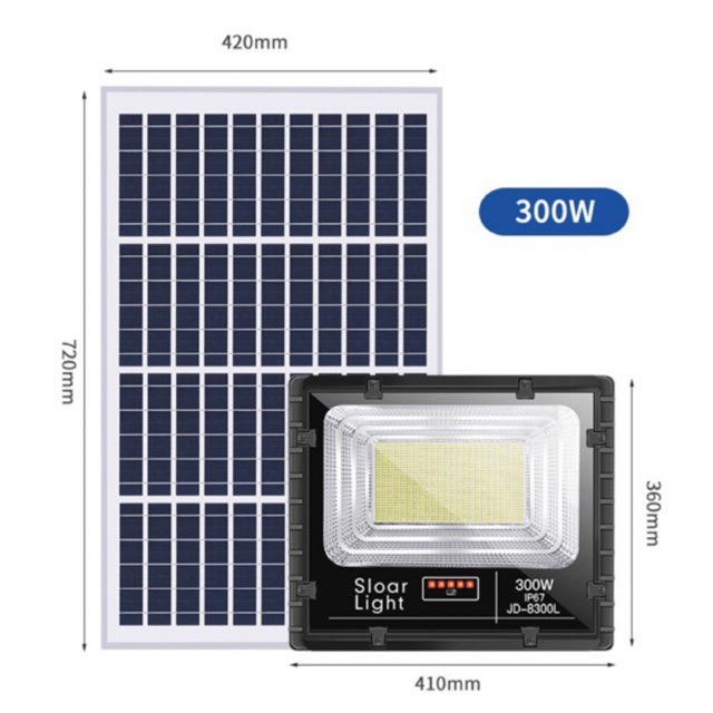 OMUDA_SHO Solar LED สปอตไลท์ โซล่าเซลล์ รุ่นพี่บิ๊ก JD25W 40W 60W 100W 200W 300W เปลี่ยนแบตเตอรี่ได้
