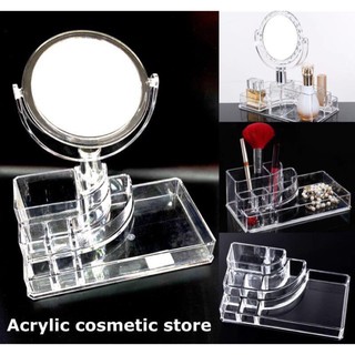 Acrylic cosmetic store อะคริลิค เก็บเครื่องสำอาง เนื้ออะคริลิคหนาเกรด A พร้อมกระจก ถอดได้ จากห้างหรู