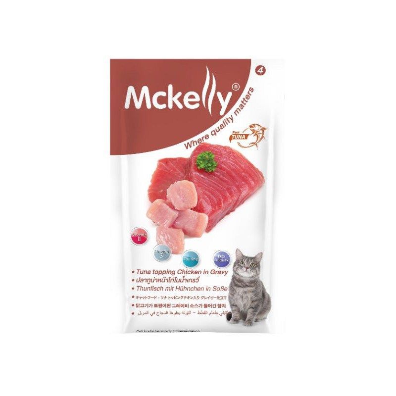 อาหารแมว ทูน่าหน้าไก่ Mckelly 70g