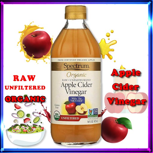 Spectrum น้ำส้มสายชูหมักแอปเปิ้ลออร์แกนิก สเปกตรัม 473 มล. Apple Cider Vinegar
