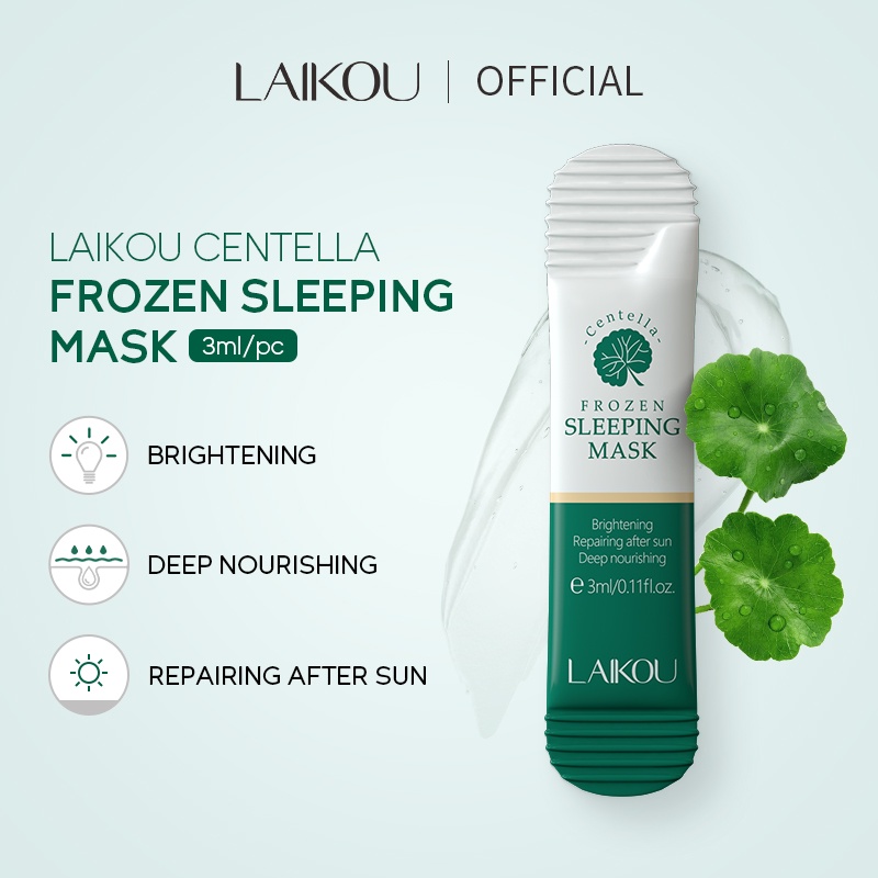 Laikou Centella Asiatica มาสก์หน้า แช่แข็ง สลีปปิ้งมาสก์ ซ่อมแซมหลังออกแดด บํารุงผิวล้ําลึก กระจ่างใส