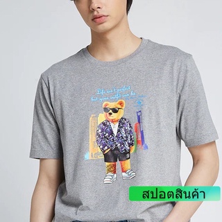 ROUND คอลูกเรือเสื้อยืดทุกวันdaily**สินค้ามีจำนวนจำกัด** เสื้อยืดลายหมี Santa a Polo &amp; Racquet Club รุ่น SKR079-1 (มีให้