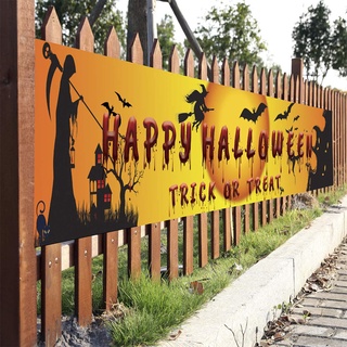 แบนเนอร์ Happy Halloween เครื่องประดับโพลีเอสเตอร์พับได้