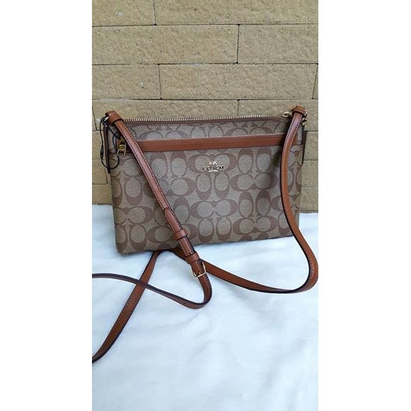 coach EAST/WEST CROSSBODY WITH POP UP POUCH IN SIGNATURE (COACH f58316)