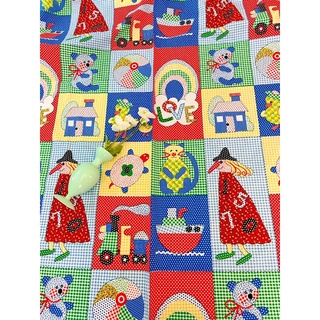 ขนาด 90*55 เซน ผ้าคอตตอนวินเทจ หายาก นำเข้าอเมริกา GrandmaPatchwork