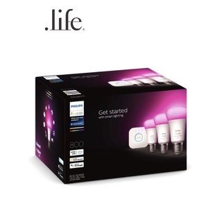 Philips ชุดหลอดไฟเปลี่ยนสีอัจฉริยะ Hue White And Colour Ambiance Starter Kit 7.5W A60 E27 by Dotlife