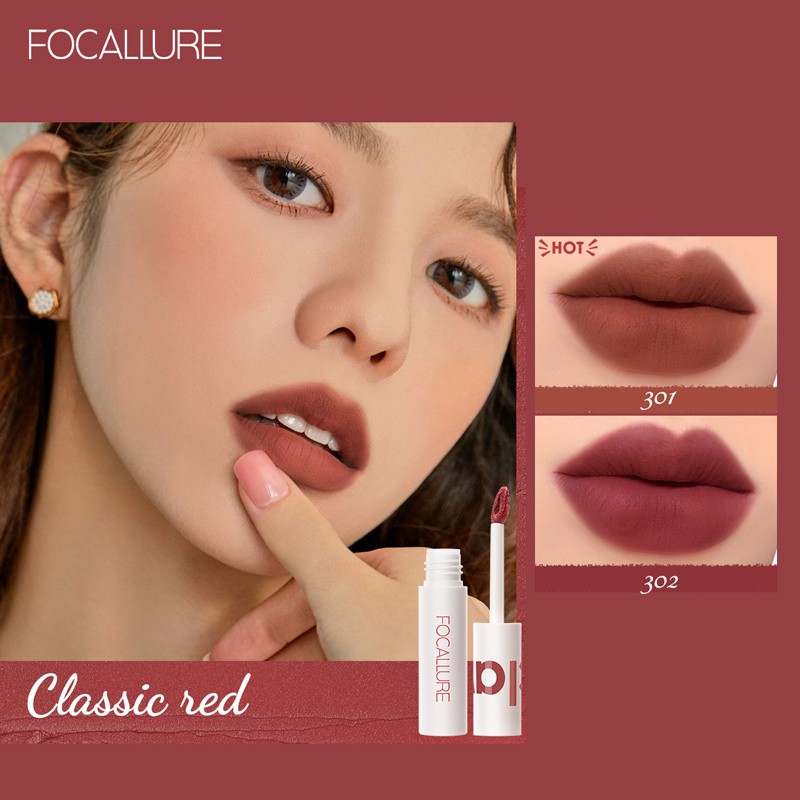 Focallure ลิปสติก เนื้อแมตต์กํามะหยี่ ติดทน จูบไม่หลุด #7